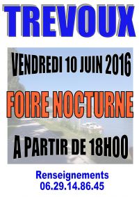 Foire Nocturne. Le vendredi 10 juin 2016 à TREVOUX. Ain.  18H00
